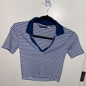 Zara Striped Polo Top